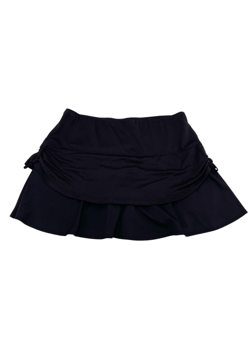Lucky in Love Ruched Tier Black Skort Size Small Tennis Skirt Athletic Sporty